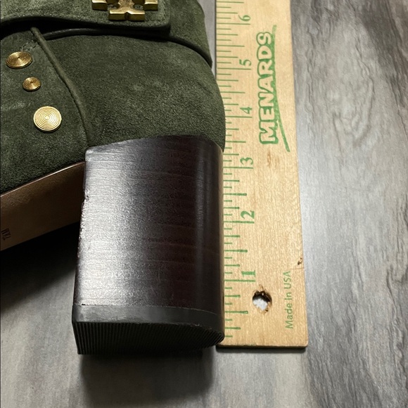 Tory Burch Green Suede Ankle Boots with Gold Studs - Picture 7 of 7